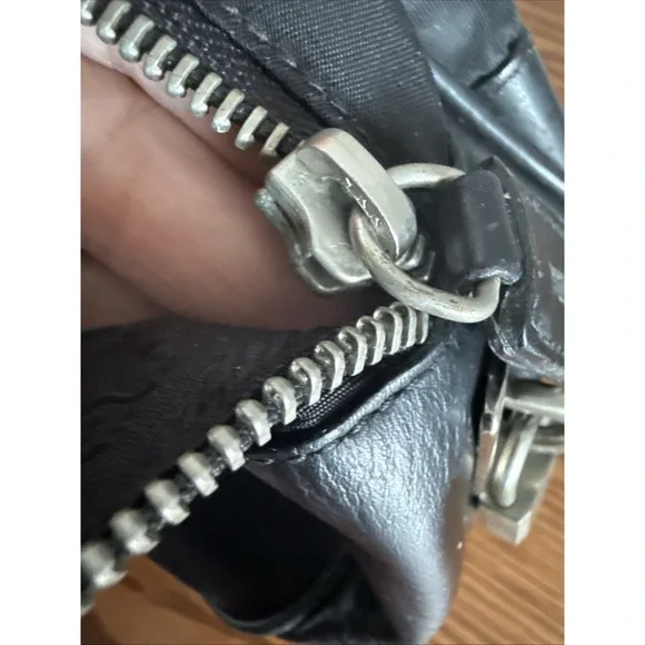 PRADA shoulder bag in black with triangular logo plate and nylon "As Is" - Picture 8 of 9